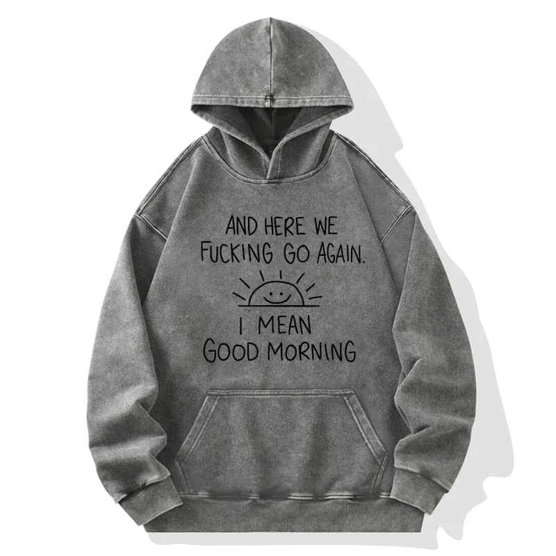 Tokyo-Tiger Different Meanings Of "Good Morning" Washed Hoodie