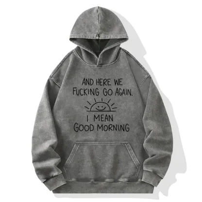 Tokyo-Tiger Different Meanings Of "Good Morning" Washed Hoodie
