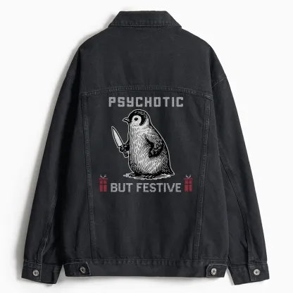 Tokyo-Tiger Overstimulated but Festive Christmas Jean Jacket