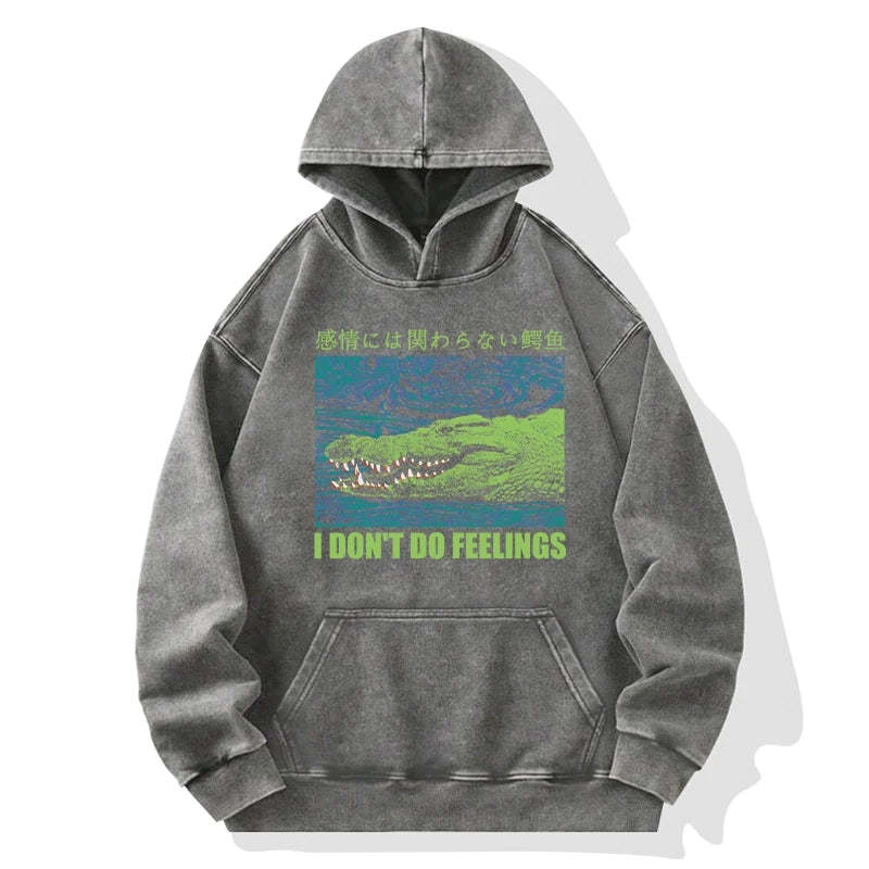 Tokyo-Tiger An Emotionless Crocodile Washed Hoodie Sale