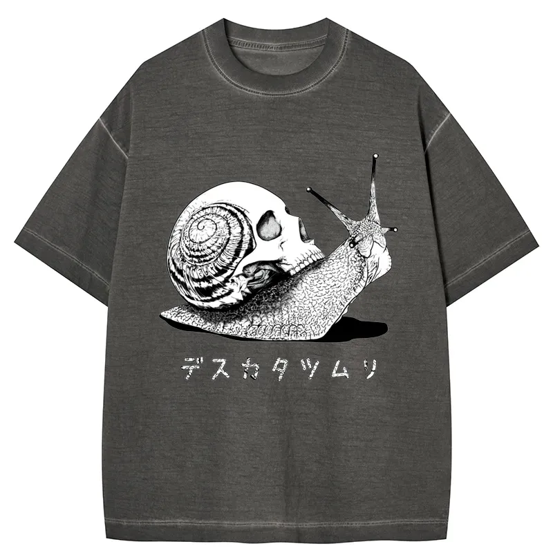 Tokyo-Tiger Death Snail Manga Gradient Washed T-Shirt
