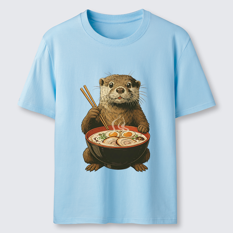 Tokyo-Tiger Japanese Otter Eating Ramen Classic T-Shirt