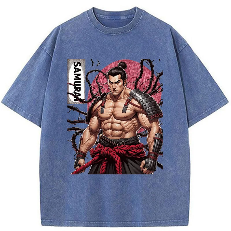 Tokyo-Tiger Strong Japanese Samurai Washed T-Shirt