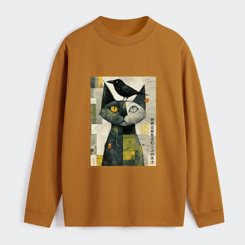 Tokyo-Tiger The Cat And The Crow Are Planning To Rule The World Classic Long Sleeve T-Shirt