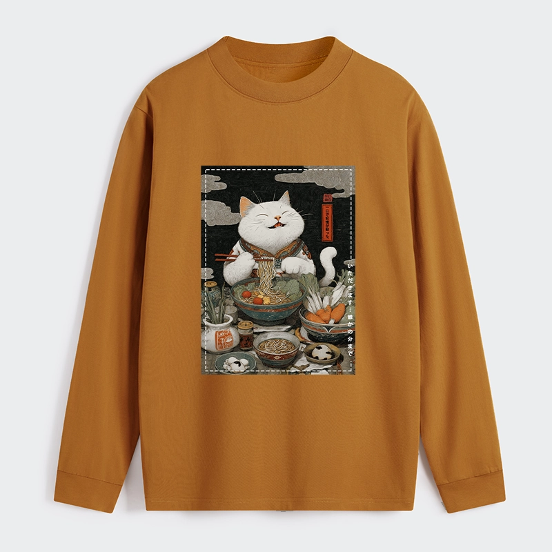 Tokyo-Tiger The Ramen-Loving Cat Classic Long Sleeve T-Shirt