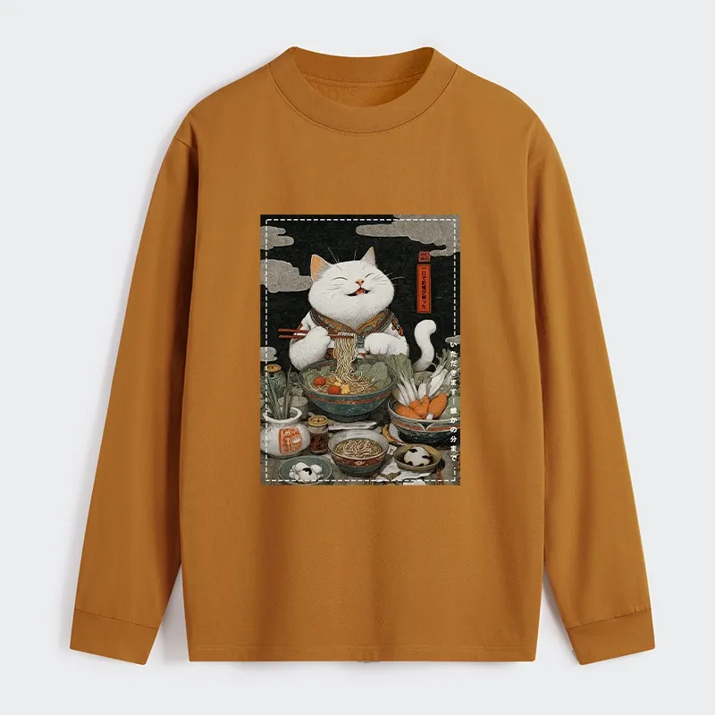 Tokyo-Tiger The Ramen-Loving Cat Classic Long Sleeve T-Shirt
