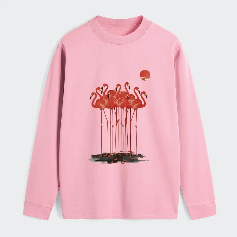 Tokyo-Tiger Flamingos at Dusk Classic Long Sleeve T-Shirt