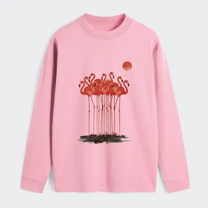 Tokyo-Tiger Flamingos at Dusk Classic Long Sleeve T-Shirt