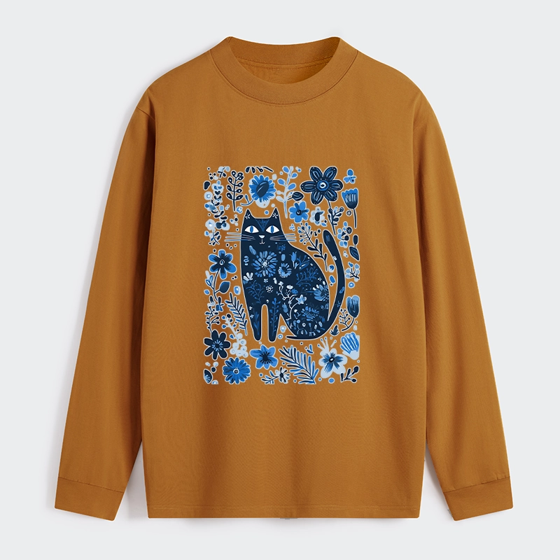 Tokyo-Tiger A Cat Among Flowers Classic Long Sleeve T-Shirt