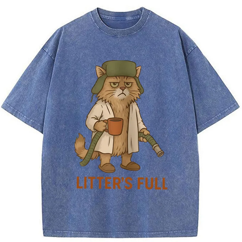 Tokyo-Tiger Litter Box Is Full Washed T-Shirt