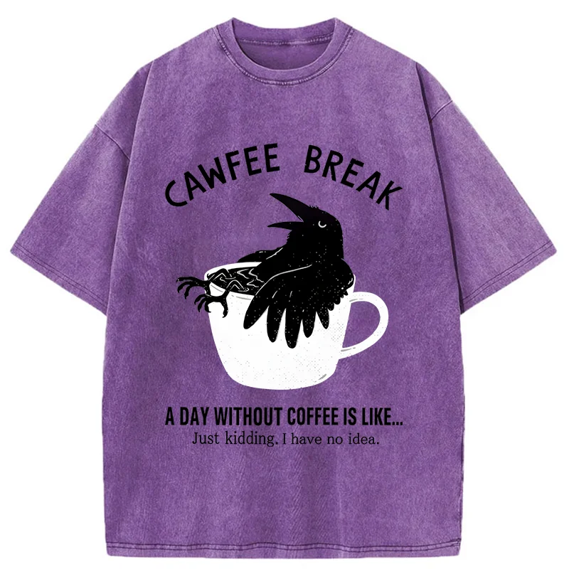 Tokyo-Tiger Crows Need Coffee Washed T-Shirt