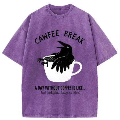 Tokyo-Tiger Crows Need Coffee Washed T-Shirt