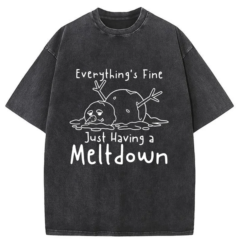 Tokyo-Tiger Snowman Had An Emotional Breakdown Washed T-Shirt
