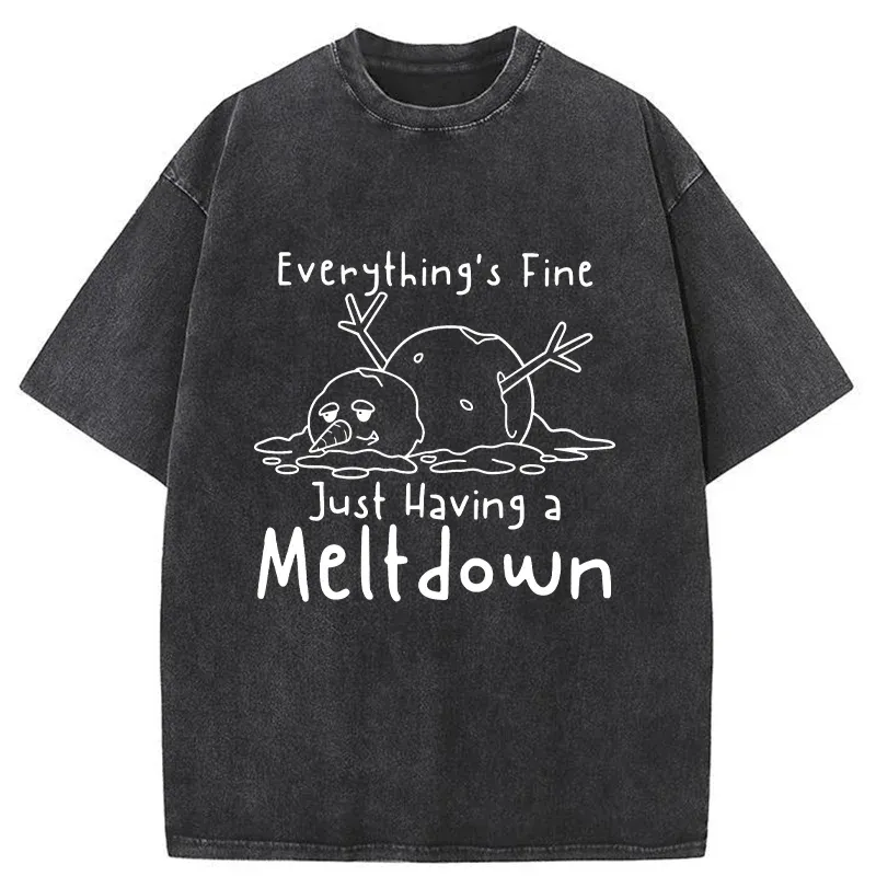 Tokyo-Tiger Snowman Had An Emotional Breakdown Washed T-Shirt