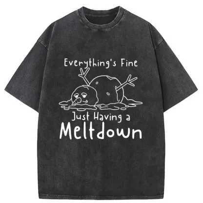 Tokyo-Tiger Snowman Had An Emotional Breakdown Washed T-Shirt