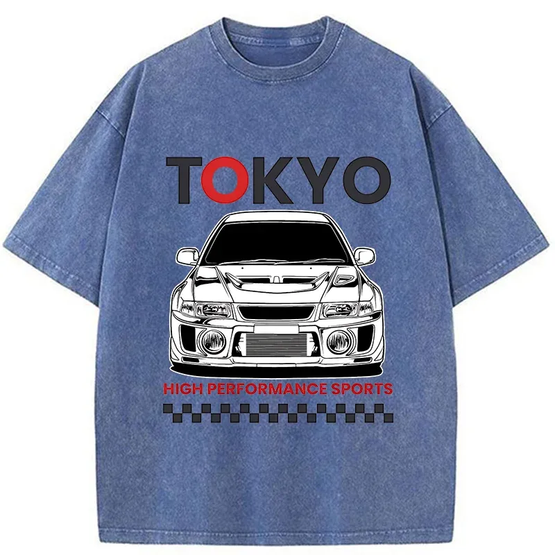 Tokyo-Tiger Japanese Car Models Washed T-Shirt
