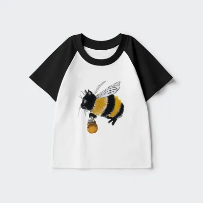 Tokyo-Tiger Catbee Funny Kids Raglan T-shirt