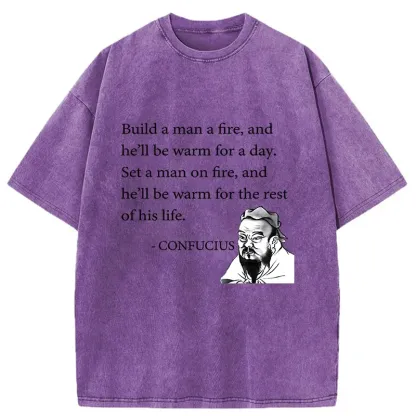 Tokyo-Tiger Confucius's Sayings Funny Washed T-Shirt