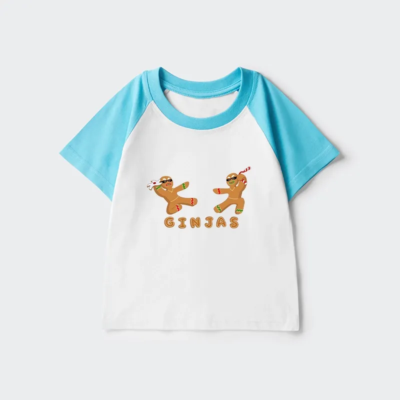 Tokyo-Tiger Gingerbread Ninja Kids Raglan T-shirt