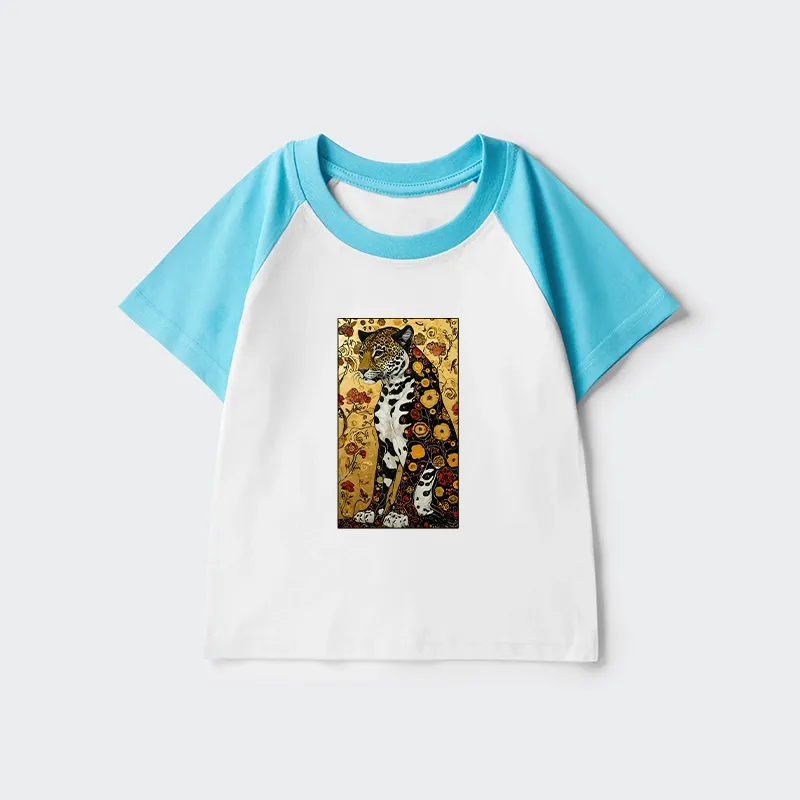 Tokyo-Tiger Magnificent Leopard Kids Raglan T-shirt