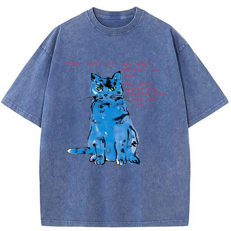 Tokyo-Tiger Accept This Giant Cat Washed T-Shirt