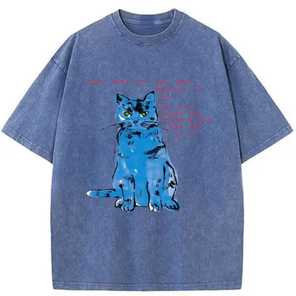 Tokyo-Tiger Accept This Giant Cat Washed T-Shirt