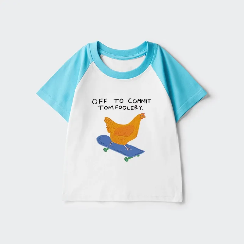 Tokyo-Tiger Chicken Was About To Do Something Bad Kids Raglan T-shirt