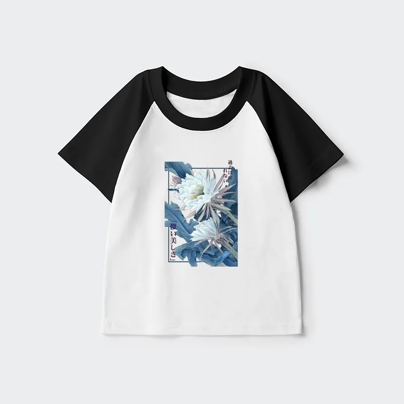Tokyo-Tiger Vintage Epiphyllum-Short-lived beauty Poster Kids Raglan T-shirt