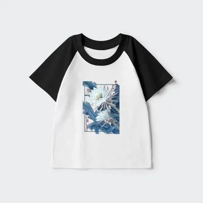 Tokyo-Tiger Vintage Epiphyllum-Short-lived beauty Poster Kids Raglan T-shirt