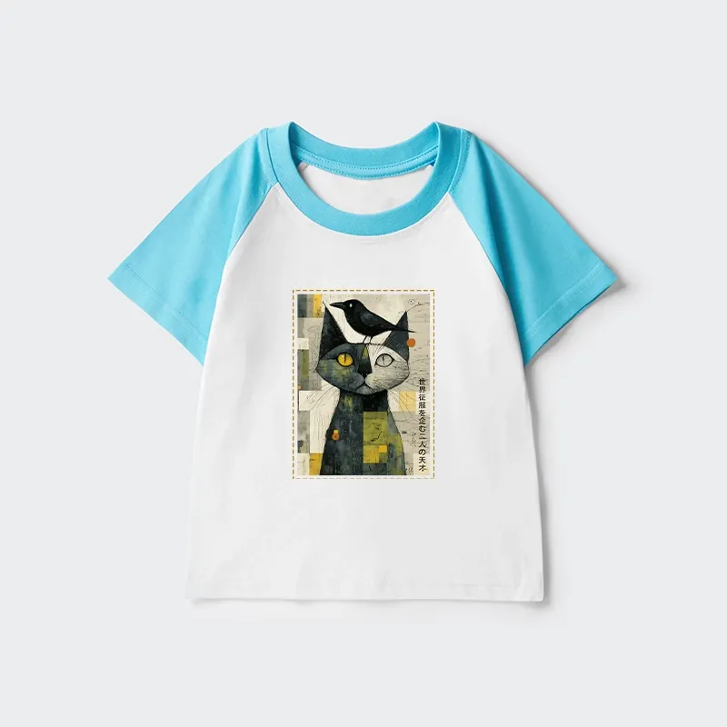 Tokyo-Tiger The Cat And The Crow Are Planning To Rule The World Kids Raglan T-shirt