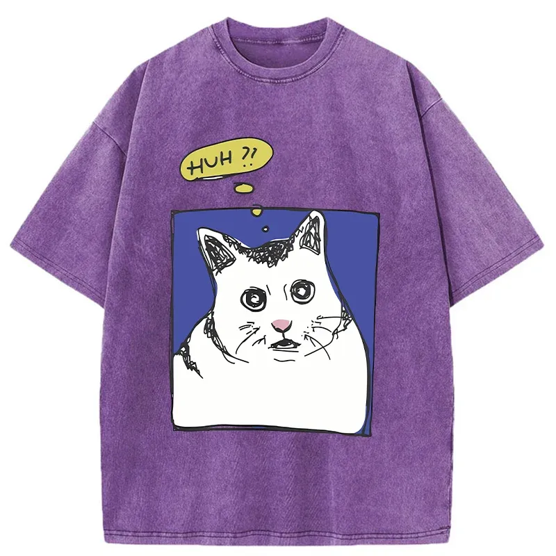 Tokyo-Tiger Confused Cat Meme Washed T-Shirt