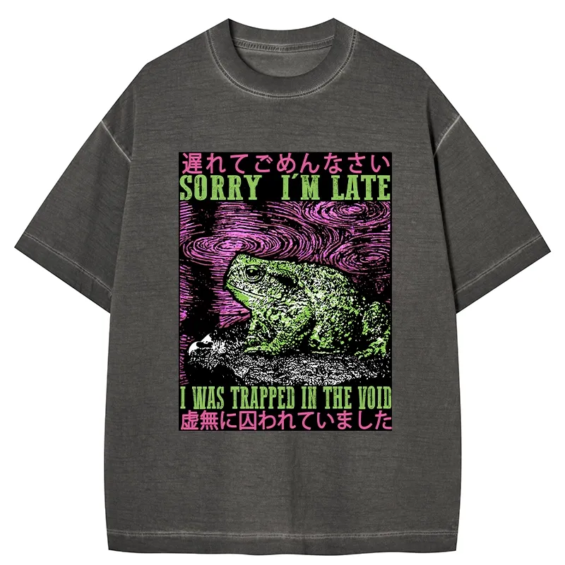 Tokyo-Tiger Frogs Trapped In The Void Gradient Washed T-Shirt