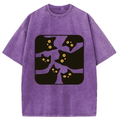 Tokyo-Tiger Cats Are Watching You Washed T-Shirt