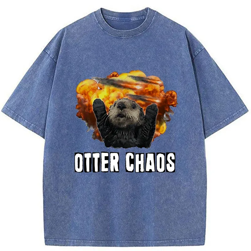 Tokyo-Tiger Utter Chaos Funny Washed T-Shirt Sale