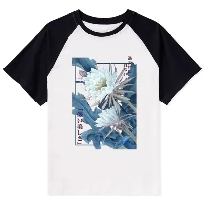 Tokyo-Tiger Vintage Epiphyllum-Short-lived beauty Poster Raglan T-shirt