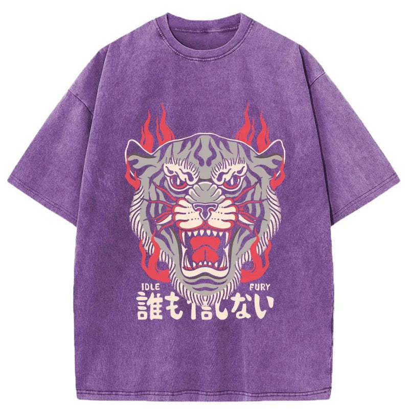 Tokyo-Tiger Japanese Tiger Fire Washed T-Shirt