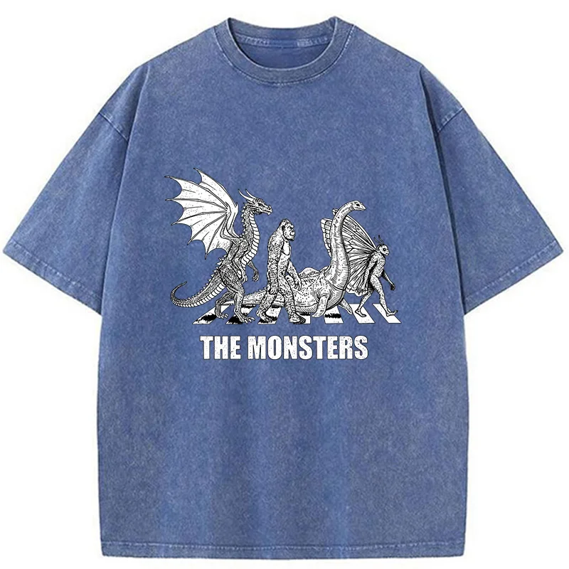 Tokyo-Tiger Monsters Crossing The Road Washed T-Shirt