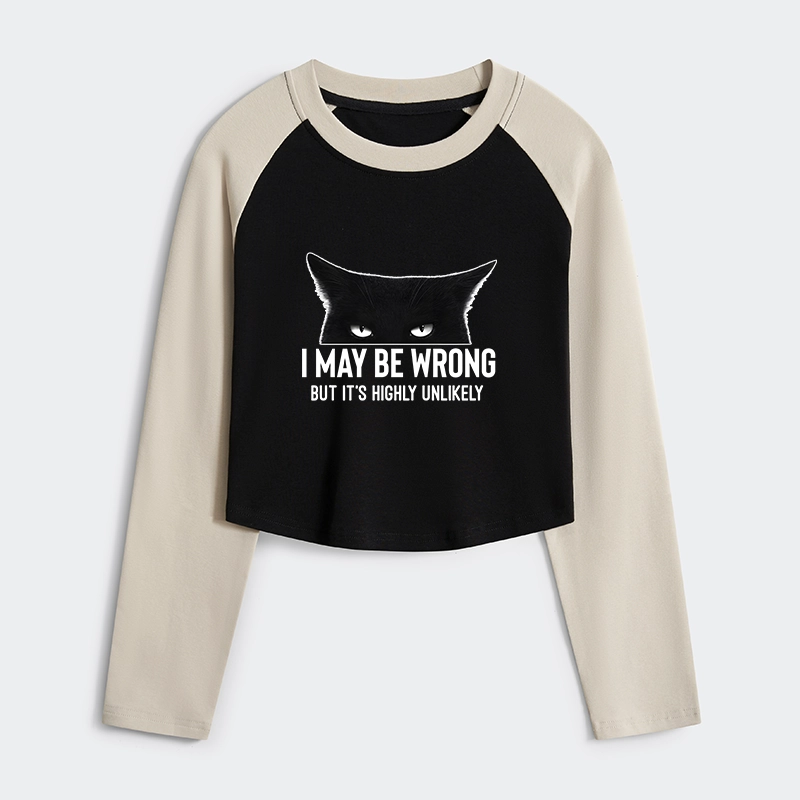 Tokyo-Tiger Cat Can Do No Wrong Women's Crop Raglan T-Shirt