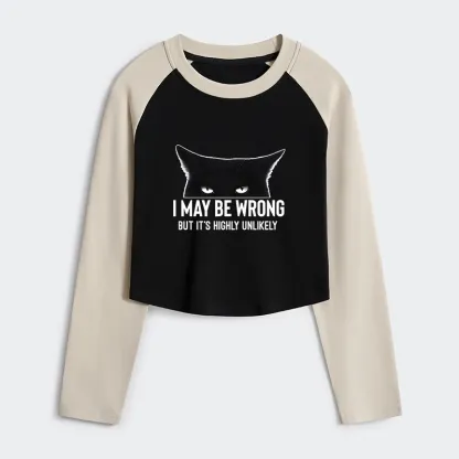 Tokyo-Tiger Cat Can Do No Wrong Women's Crop Raglan T-Shirt