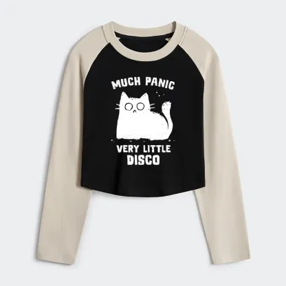 Tokyo-Tiger More Disco Funny Women's Crop Raglan T-Shirt