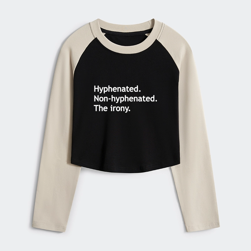 Tokyo-Tiger Hyphenated Funny Women's Crop Raglan T-Shirt