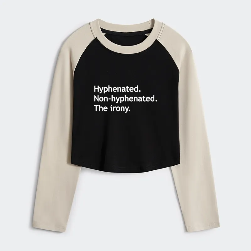 Tokyo-Tiger Hyphenated Funny Women's Crop Raglan T-Shirt