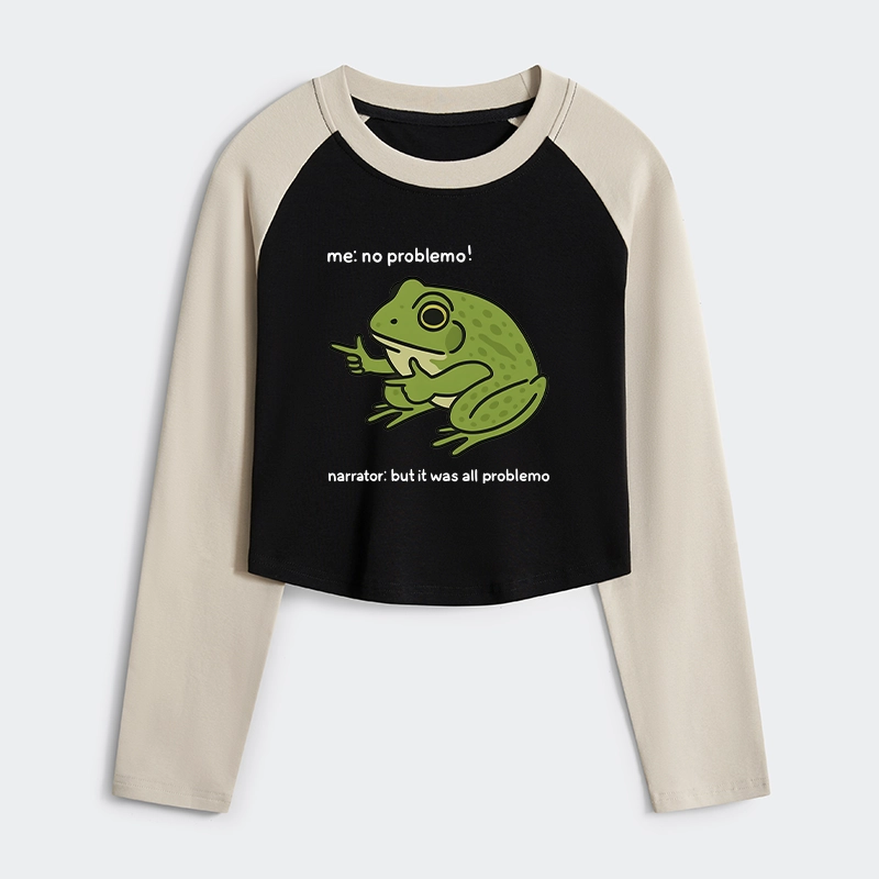 Tokyo-Tiger Stupid Frog Meme Women's Crop Raglan T-Shirt