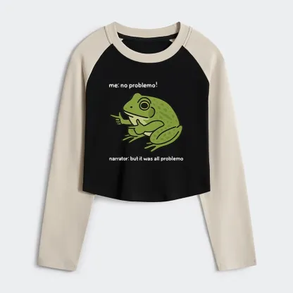Tokyo-Tiger Stupid Frog Meme Women's Crop Raglan T-Shirt