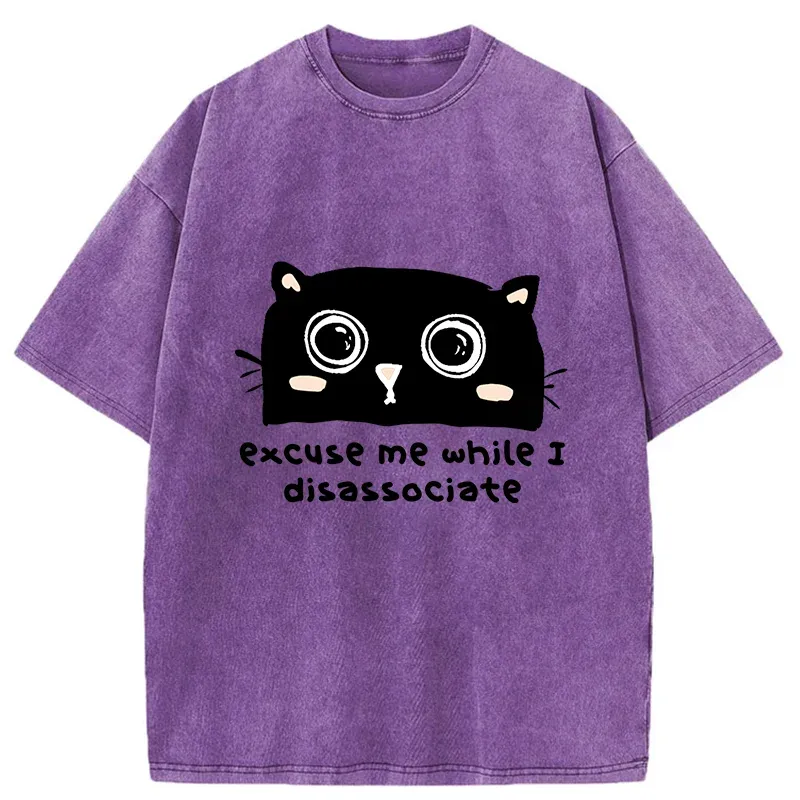Tokyo-Tiger Dissociate Funny Cat Washed T-Shirt