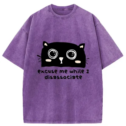 Tokyo-Tiger Dissociate Funny Cat Washed T-Shirt