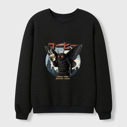 Tokyo-Tiger Mothman Coffee Japan Waffle Sweatshirt
