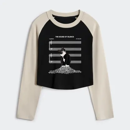 Tokyo-Tiger The Sound Of Silence Women's Crop Raglan T-Shirt