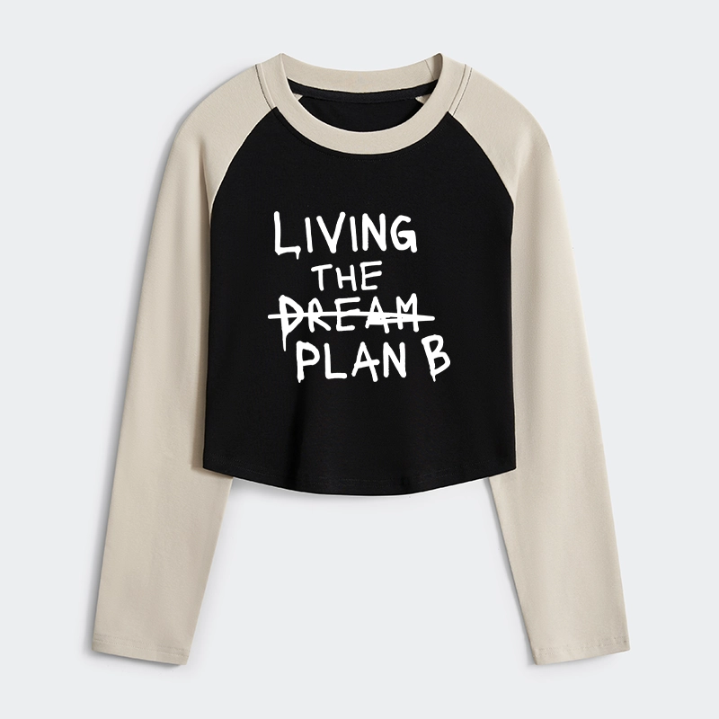 Tokyo-Tiger Implement Plan B Women's Crop Raglan T-Shirt