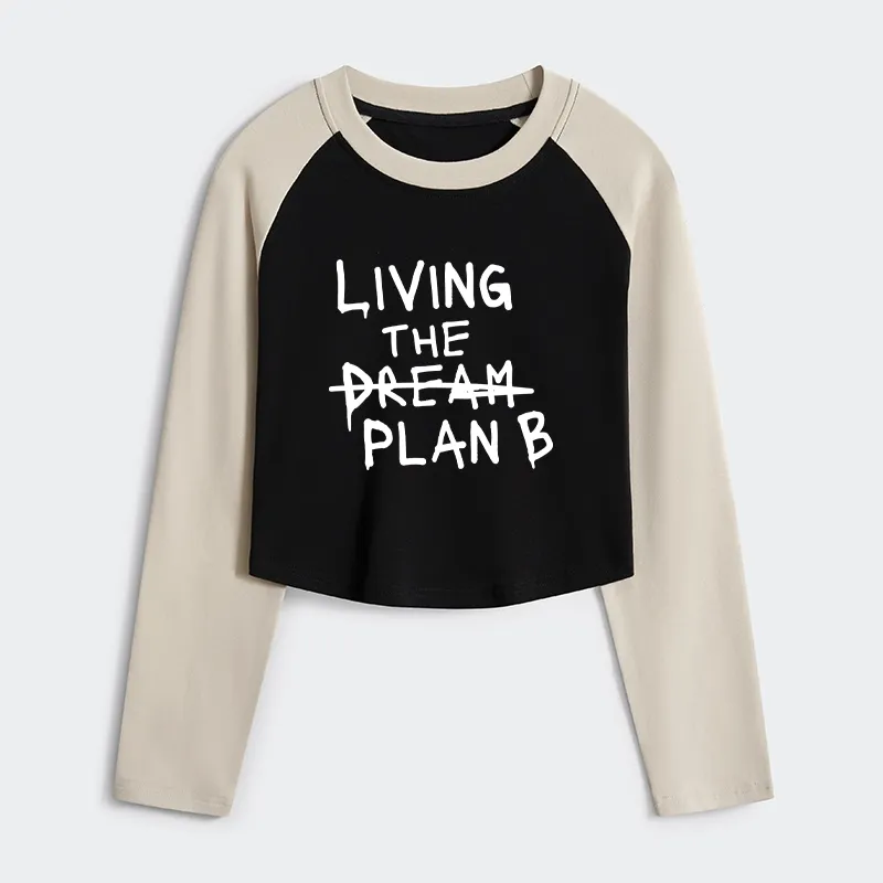 Tokyo-Tiger Implement Plan B Women's Crop Raglan T-Shirt